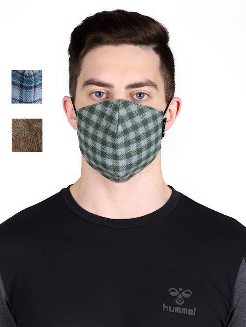 multi colored 3 layer filteration outer layermade from woolen fabric. inner made poly cotton which is extra soft and dries fast. middle 3rd of micro fabric for an stage filtration. antipollution women mask - 17535038 - Very Small Image - 1