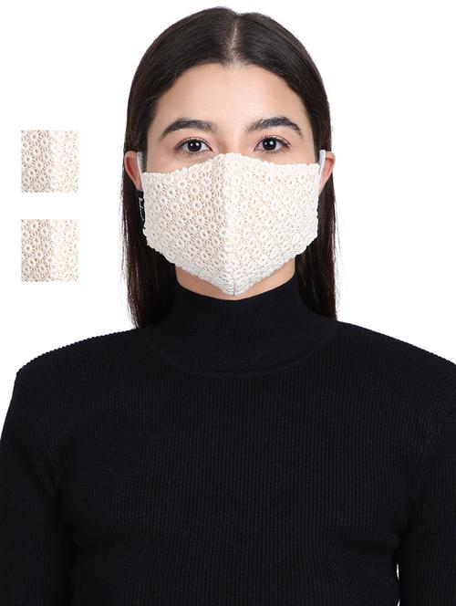 white cotton antipollution women mask - 17535041 - Very Small Image - 1