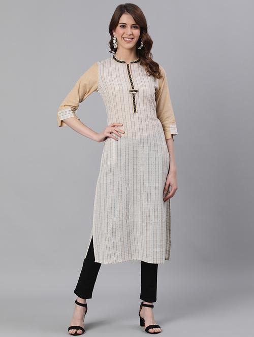 embroidered straight kurta - 17535371 - Very Small Image - 1