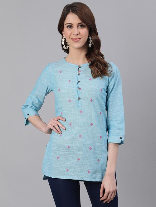 embroidered straight kurti - 17535374 - Very Small Image - 1