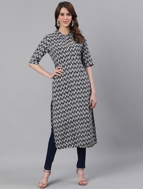 printed straight kurta - 17535380 - Very Small Image - 1