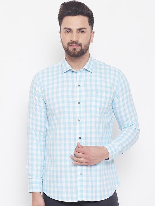 light blue checkered casual shirt - 17535730 - Very Small Image - 1