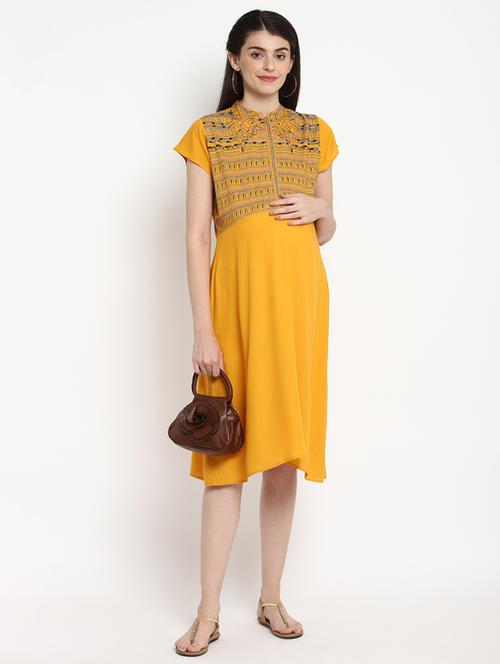 yellow viscose maternity wear - 17535878 - Very Small Image - 1