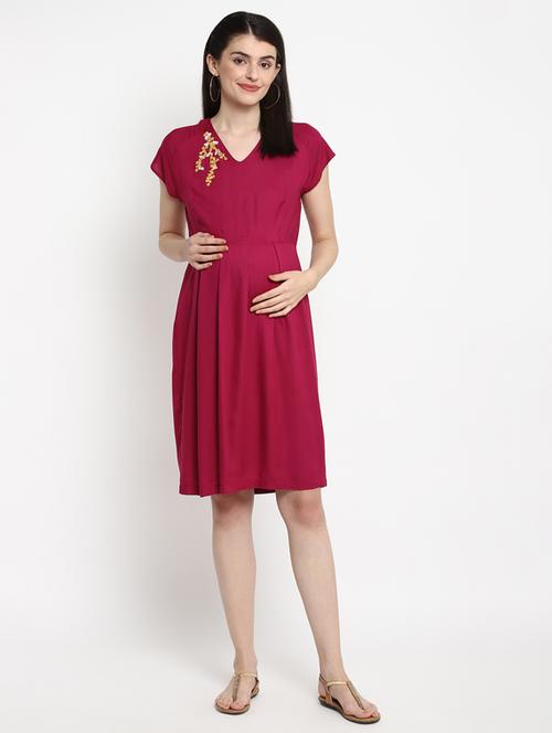red viscose maternity wear - 17535880 - Very Small Image - 1