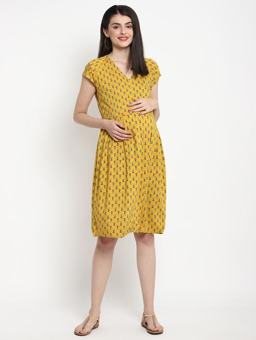 yellow viscose maternity wear - 17535894 - Very Small Image - 1