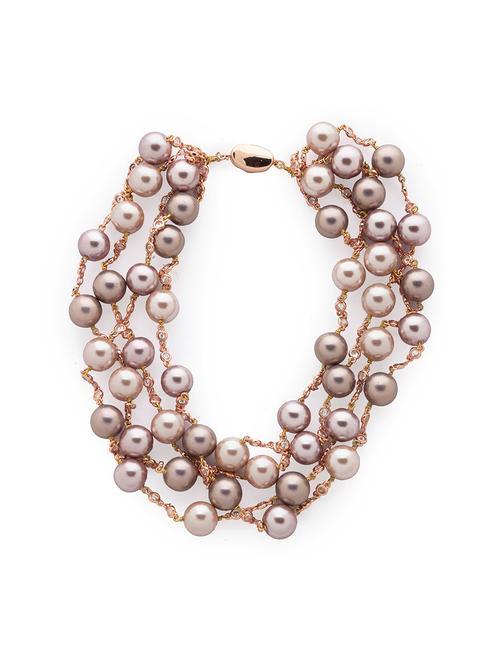 pink brass necklace - 17536308 - Very Small Image - 1