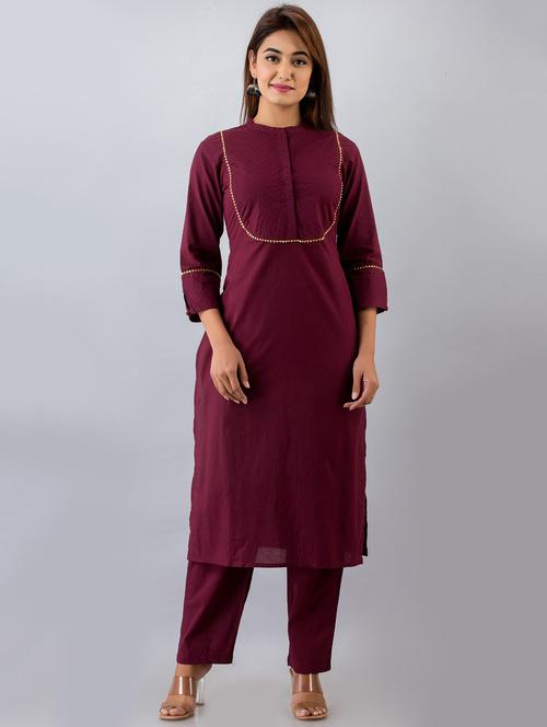 tonal embroidered kurta pant set - 17536559 - Very Small Image - 1