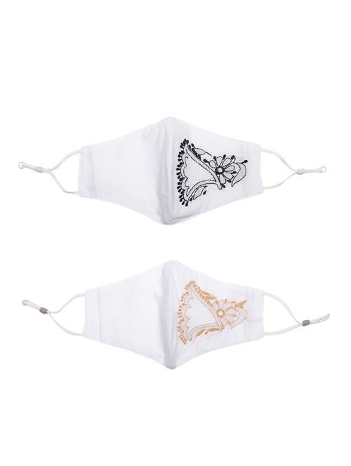 white cotton decorative women mask - 17536583 - Very Small Image - 1