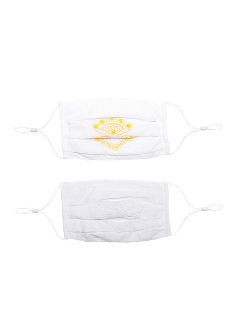 white cotton decorative women mask set of 2 - 17536584 - Very Small Image - 1