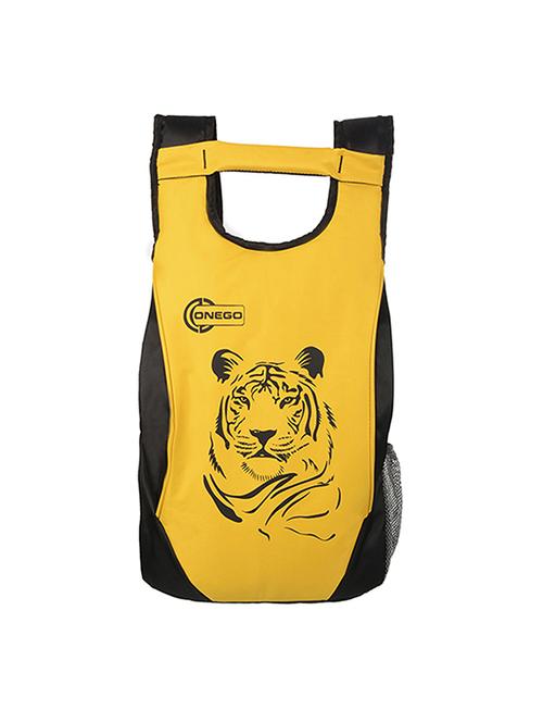 black, yellow polyester backpack - 17536610 - Very Small Image - 1
