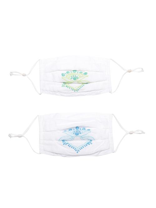 white cotton decorative women mask - 17536742 - Very Small Image - 1