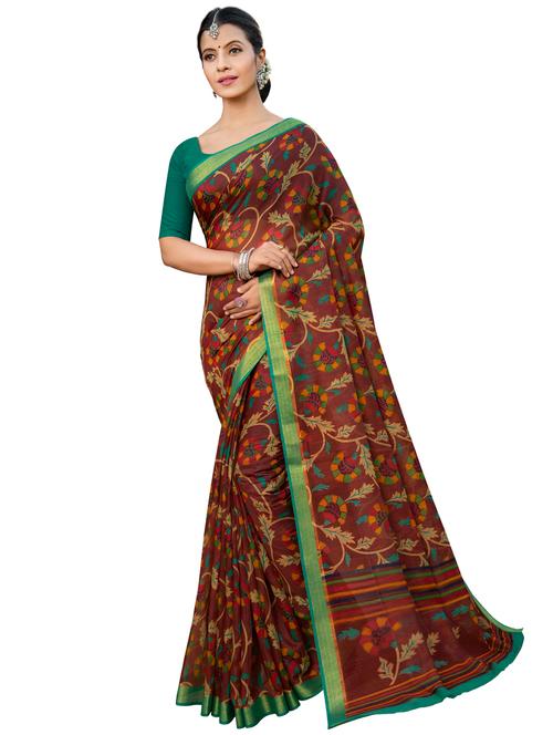 floral kanjivaram saree with blouse - 17536765 - Very Small Image - 1