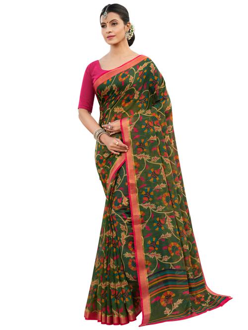 floral kanjivaram saree with blouse - 17536769 - Very Small Image - 1