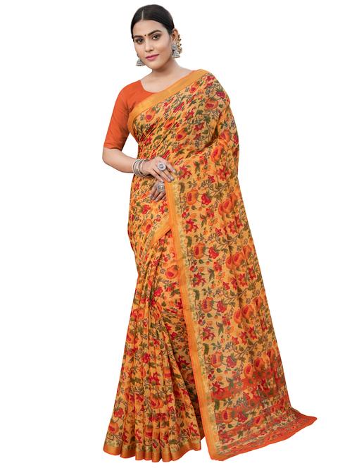 floral kanjivaram saree with blouse - 17536774 - Very Small Image - 1