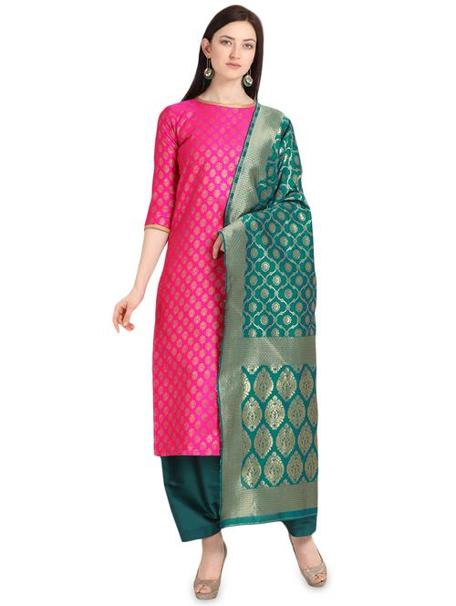 zari work unstitched suit - 17536781 - Very Small Image - 1