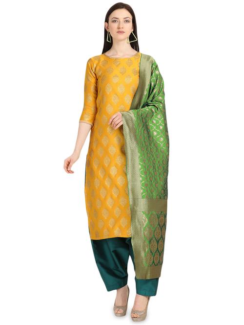 zari work unstitched suit - 17536784 - Very Small Image - 1