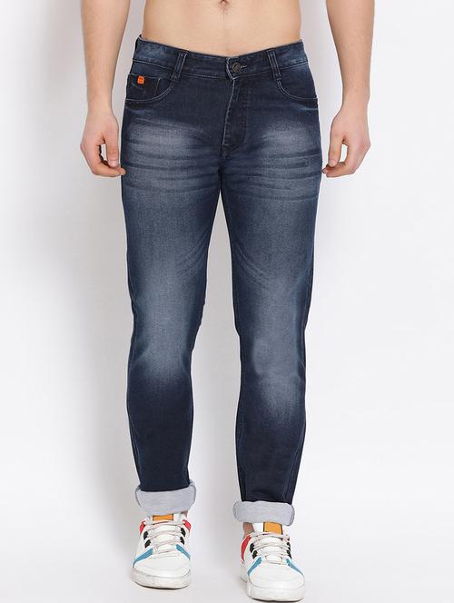 dark blue heavy washed denim jeans - 17536901 - Very Small Image - 1