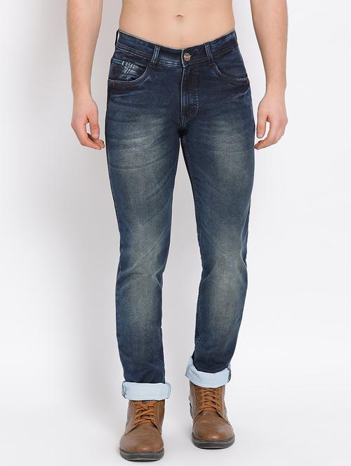 dark blue washed denim jeans - 17536912 - Very Small Image - 1