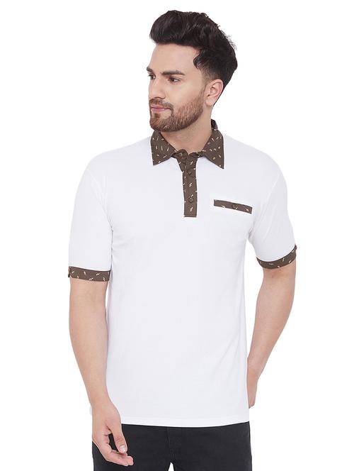 white solid collared t-shirt - 17537158 - Very Small Image - 1
