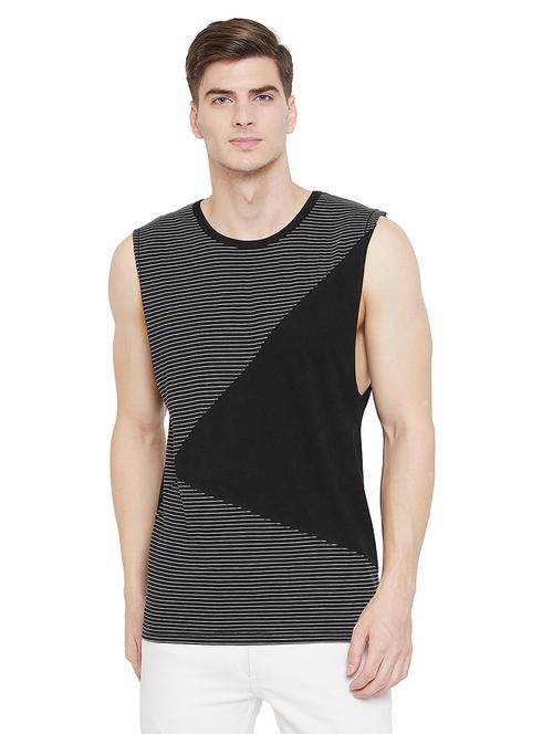 black striped cut & sew t-shirt - 17537164 - Very Small Image - 1