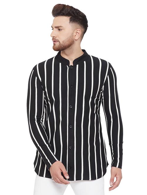 black striped casual shirt - 17537197 - Very Small Image - 1