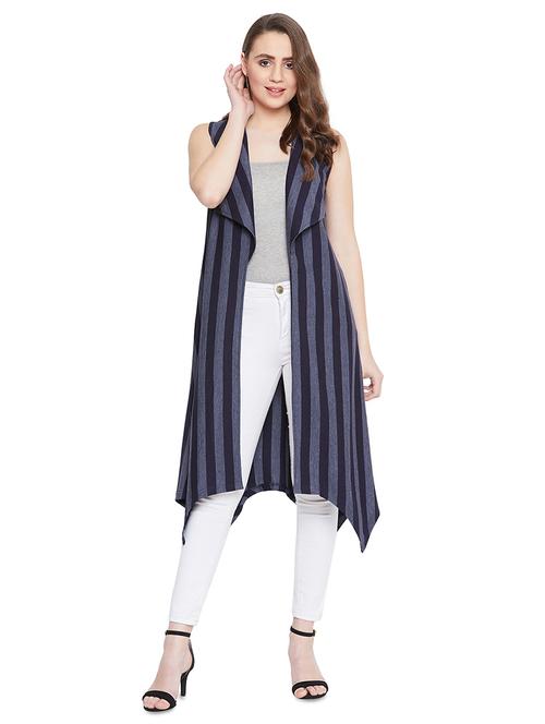 asymmetric hem striped shrug - 17537206 - Very Small Image - 1