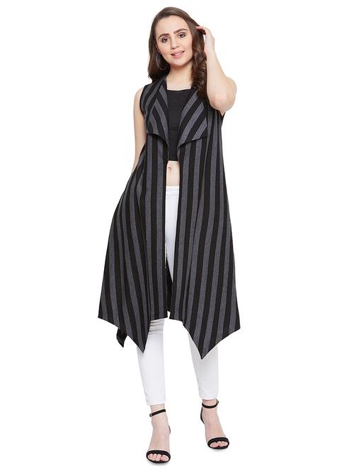 asymmetric hem striped shrug - 17537207 - Very Small Image - 1