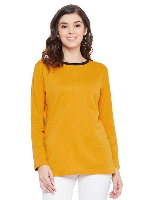 contrast piped round neck tee - 17537253 - Very Small Image - 1