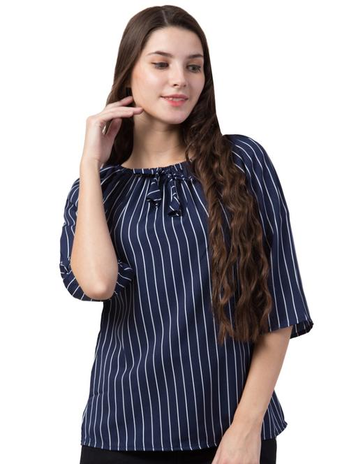 round neck striped top - 17537518 - Very Small Image - 1