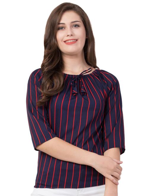 round neck striped top - 17537519 - Very Small Image - 1