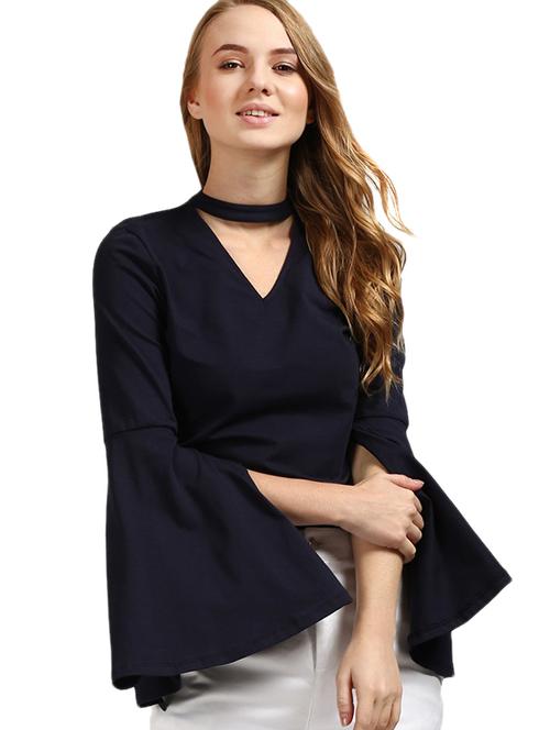 choker neck bell sleeved top - 17537530 - Very Small Image - 1