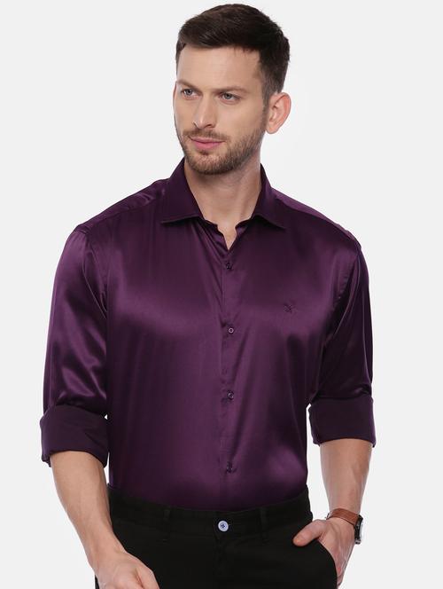 purple solid casual shirt - 17537537 - Very Small Image - 1