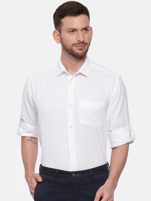 white solid casual shirt - 17537574 - Very Small Image - 1