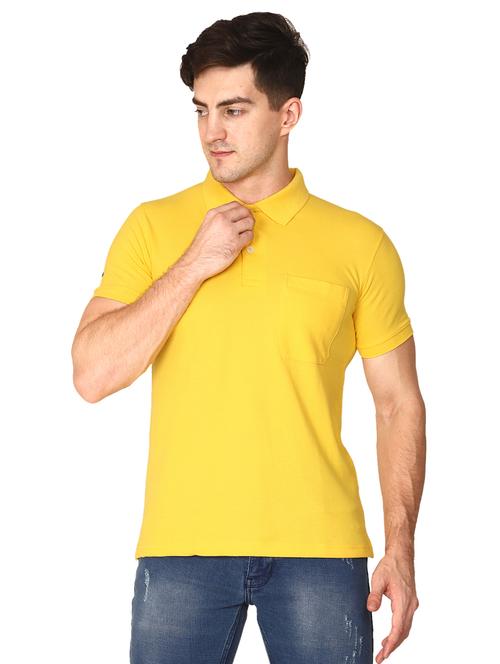 yellow solid polo t-shirt - 17537626 - Very Small Image - 1
