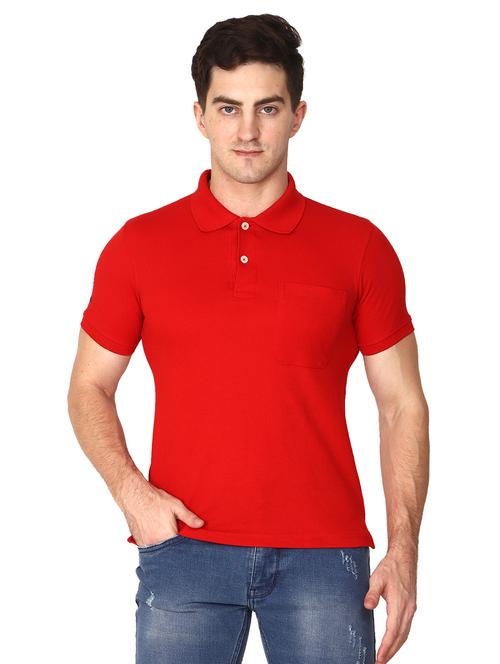 red solid polo t-shirt - 17537628 - Very Small Image - 1