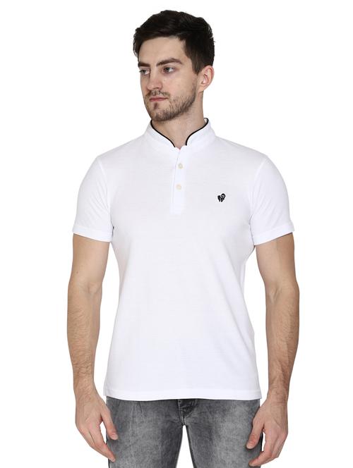 white solid collared t-shirt - 17537631 - Very Small Image - 1