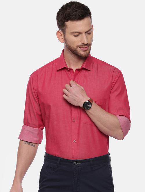 pink solid formal shirt - 17537755 - Very Small Image - 1