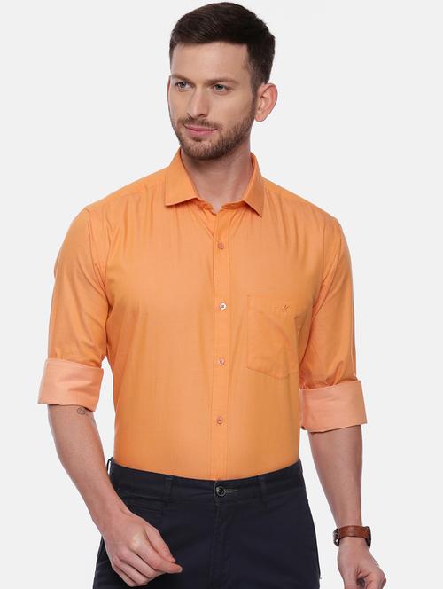 orange solid formal shirt - 17537756 - Very Small Image - 1