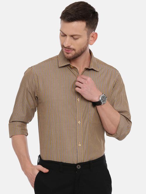 brown striped formal shirt - 17537793 - Very Small Image - 1