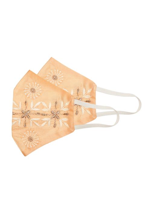 orange silk decorative women mask - 17538219 - Very Small Image - 1