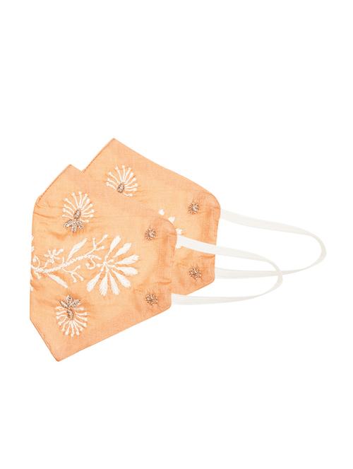 orange silk decorative women mask - 17538221 - Very Small Image - 1
