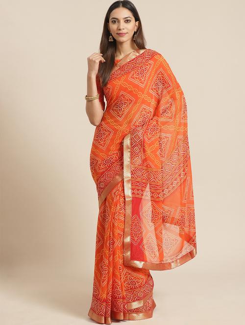 bnadhni printed saree - 17539179 - Very Small Image - 1