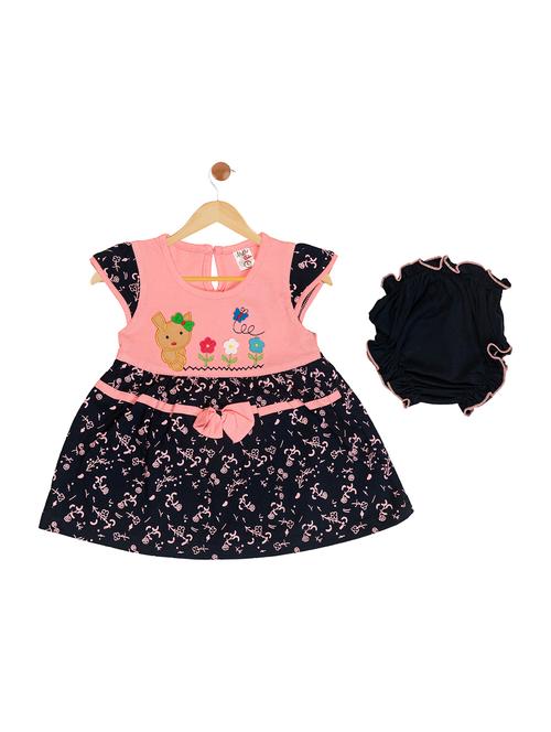 pink cotton blend frock - 17539211 - Very Small Image - 1