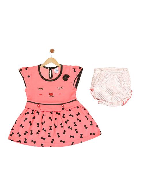 pink cotton blend frock - 17539248 - Very Small Image - 1