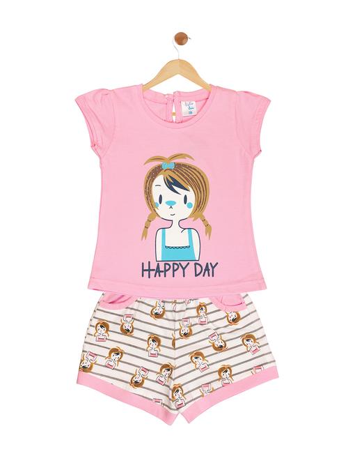 pink cotton blend frock - 17539261 - Very Small Image - 1