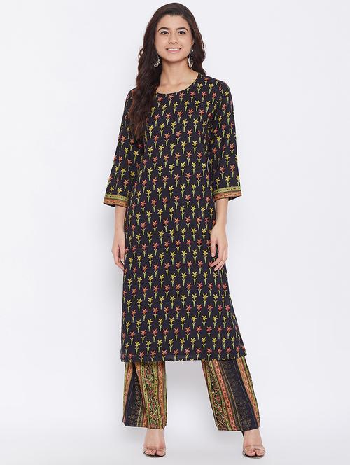 printed kurta palazzo set - 17539312 - Very Small Image - 1