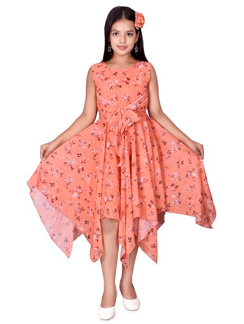 asymmetric hem floral frock - 17539423 - Very Small Image - 1