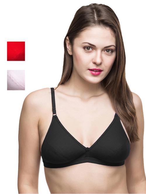 set of 3 floral patch regular bra - 17539647 - Very Small Image - 1