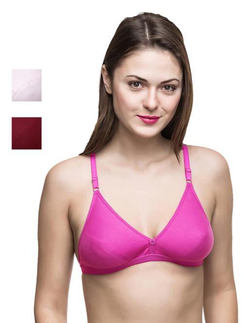set of 3 floral patch regular bra - 17539660 - Very Small Image - 1