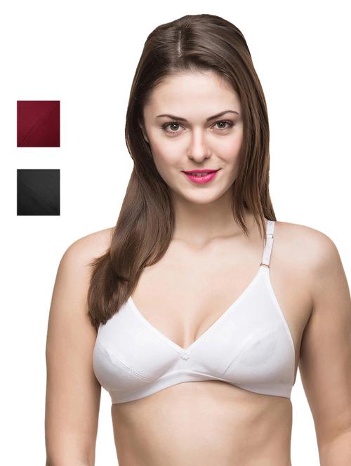 set of 3 floral patch regular bra - 17539689 - Very Small Image - 1
